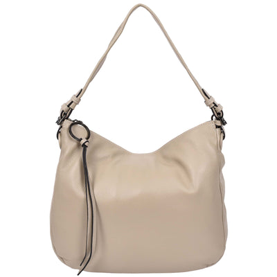 Women's Real Leather Hobo Style Handbag Diana Taupe ( Min Order From 10/Pcs )