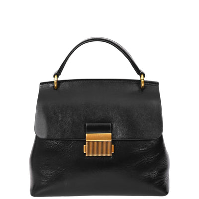 Womens Real Leather Small Handbag Gabriella Black (Min Order From 10Pcs)