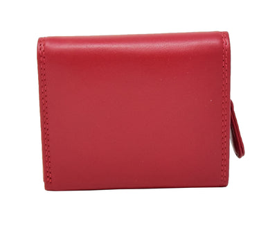 Womens Small Trifold Leather Purse Carmel RED (Min Order From 20Pcs)