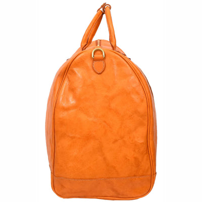 Travel Duffle Bag Genuine Vegetable Leather Large Holdall HOL712 Tan (Min Order From 10Pcs)