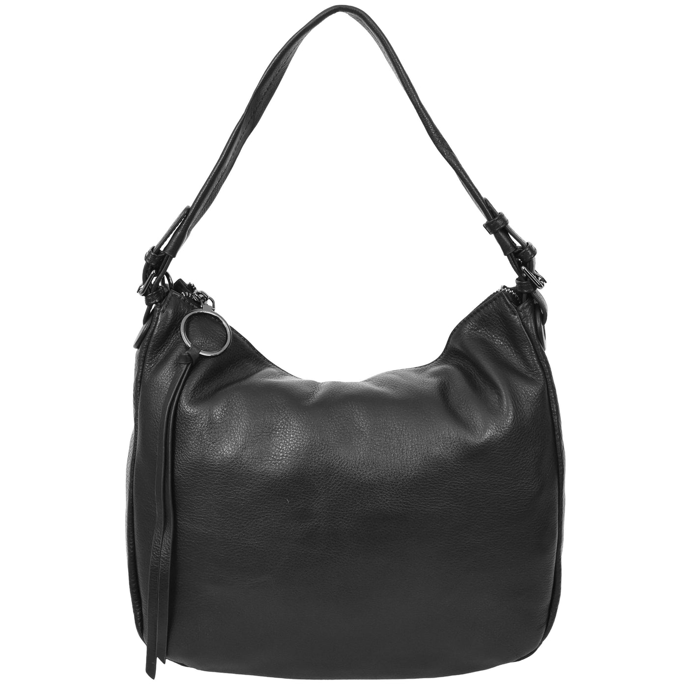 Women's Real Leather Hobo Style Handbag Diana Black ( Min Order From 10/Pcs )