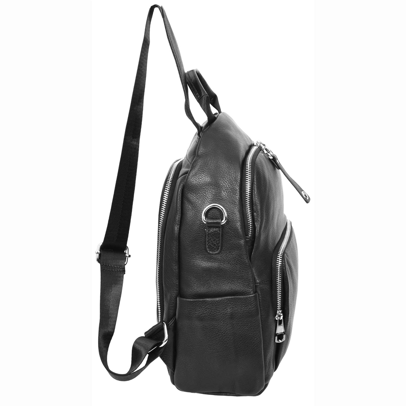 Women's Real Leather Casual Backpack Eliza Black ( Min Order From 10/Pcs )