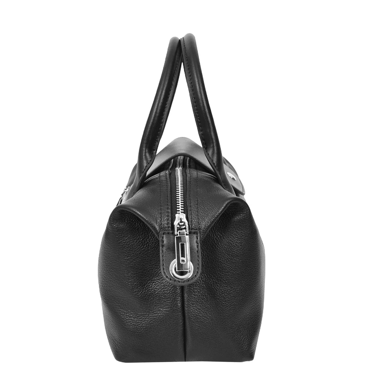 Womens Real Leather Handbag Small Top-Handle Tote Style Quinn Black (Min Order From 10Pcs)