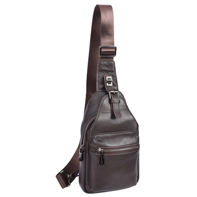 Real Leather Cross Body Chest Bag Phoenix Rusty Brown (Min Order From 10Pcs)