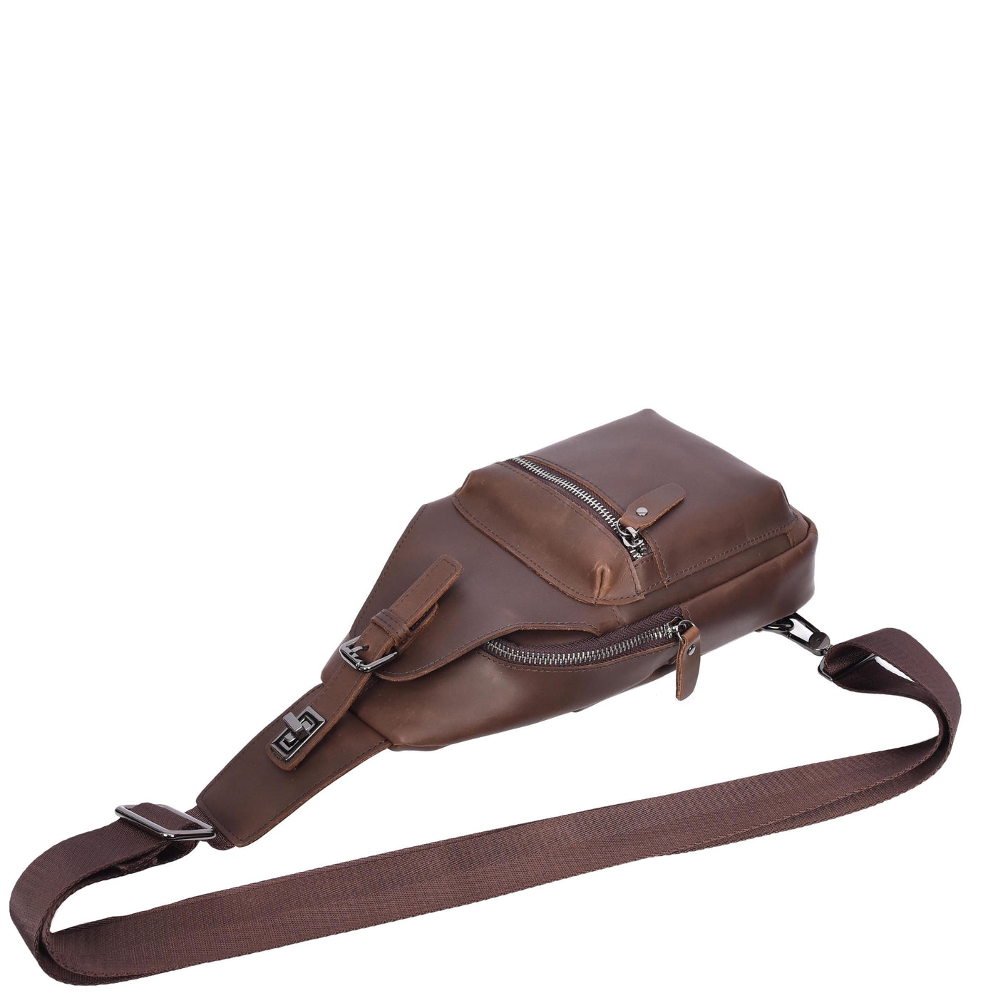 Real Leather Cross Body Chest Bag Phoenix Rusty Brown (Min Order From 10Pcs)