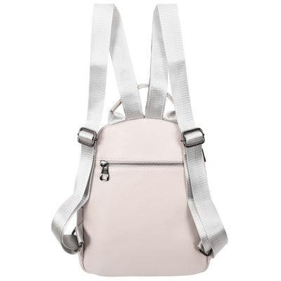 Women's Real Leather Casual Backpack Victoria Off White( Min Order From 10/Pcs )