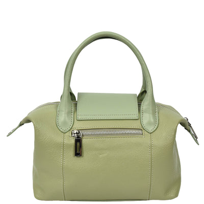 Women's Real Leather Handbag Small Top-Handle Tote Style Quinn Mint Green (Min Order From 10Pcs)