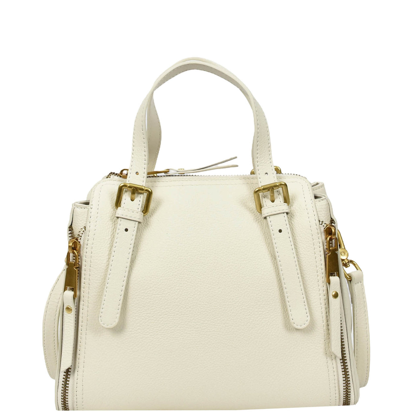Womens Real Leather Handbag Small Size Top-Handle Style Juniper White (Min Order From 10Pcs)