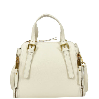 Womens Real Leather Handbag Small Size Top-Handle Style Juniper White (Min Order From 10Pcs)