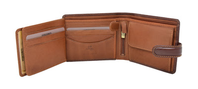 Mens Premium Leather Two Tone Wallet Hobart Tan  ( Min Order From 20/Pcs )