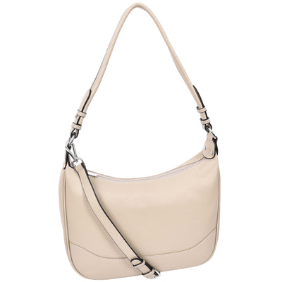 Women's Leather Hobo Style Shoulder Bag Daphne Taupe ( Min Order From 10/Pcs )