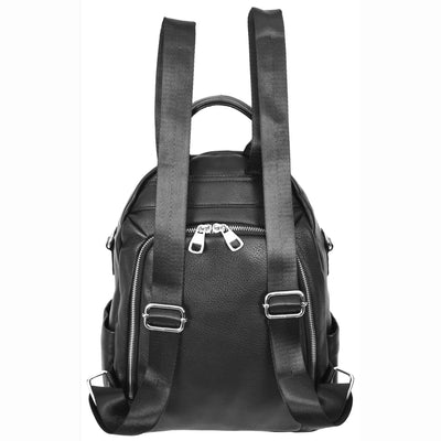 Women's Real Leather Casual Backpack Eliza Black ( Min Order From 10/Pcs )