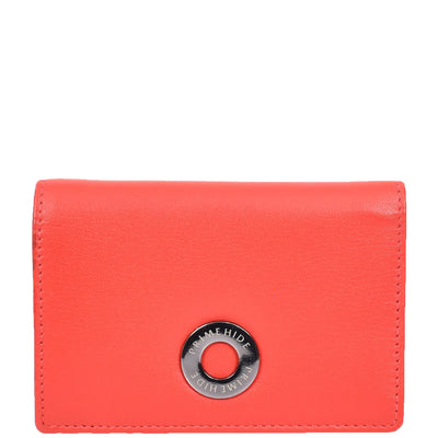 Women's Leather Trifold Metal Frame Purse Small Ravenna Red (Min Order From 20Pcs)