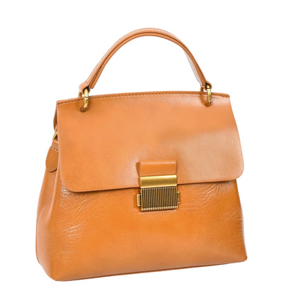 Womens Real Leather Small Handbag Gabriella Tan (Min Order From 10Pcs)