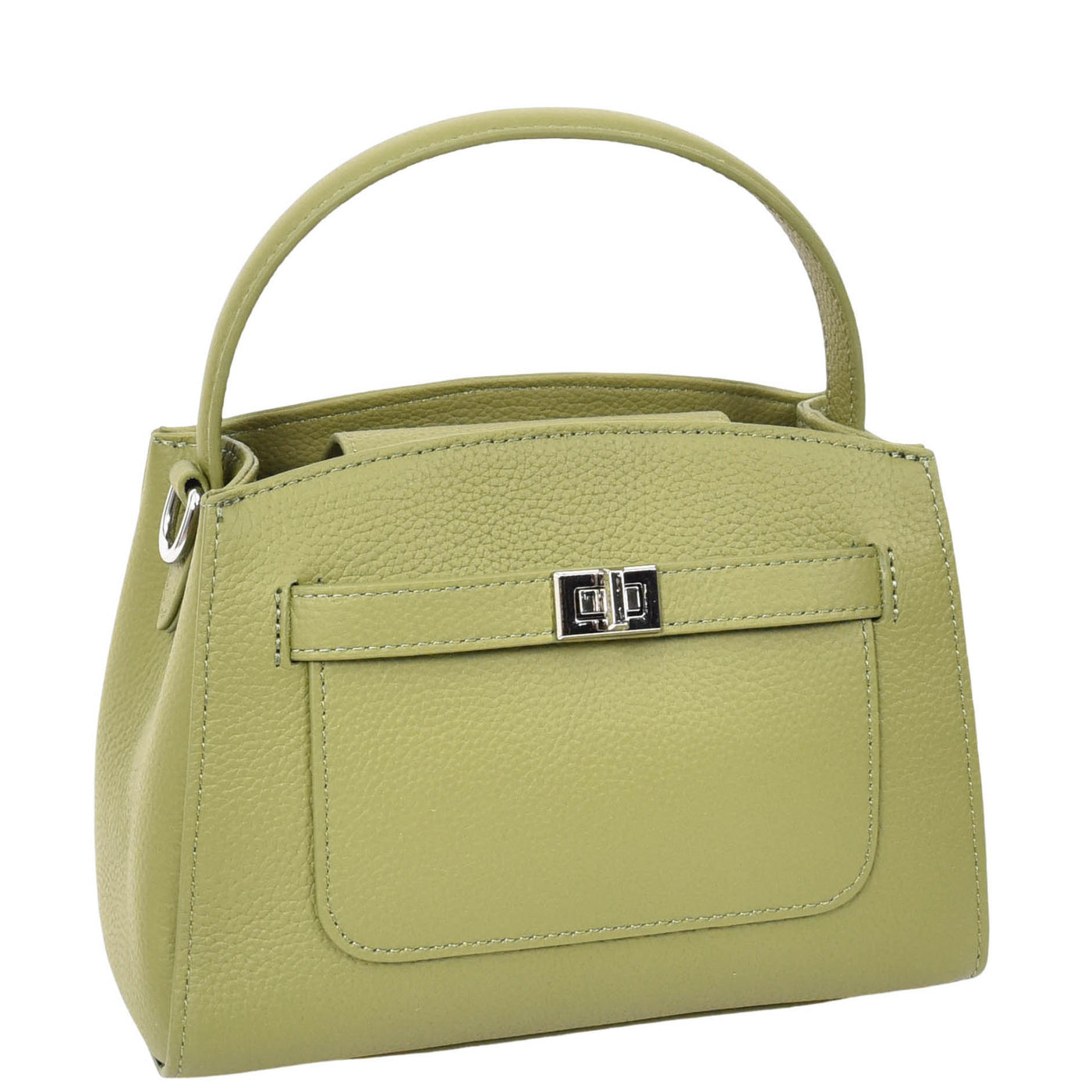 Women's Leather Top Handle Small Bag Lydia  Olive  ( Min Order From 10/Pcs )