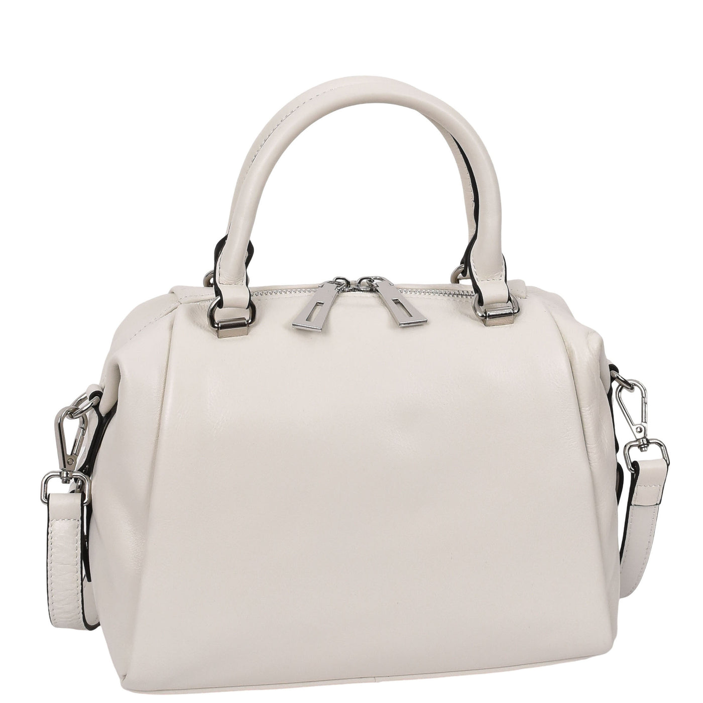 Women's Leather Small Barrel Shape Handbag Luna Gray ( Min Order From 10/Pcs )