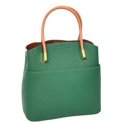 Women's Leather Top Handle Bag Ella Green (Min Order From 10Pcs)