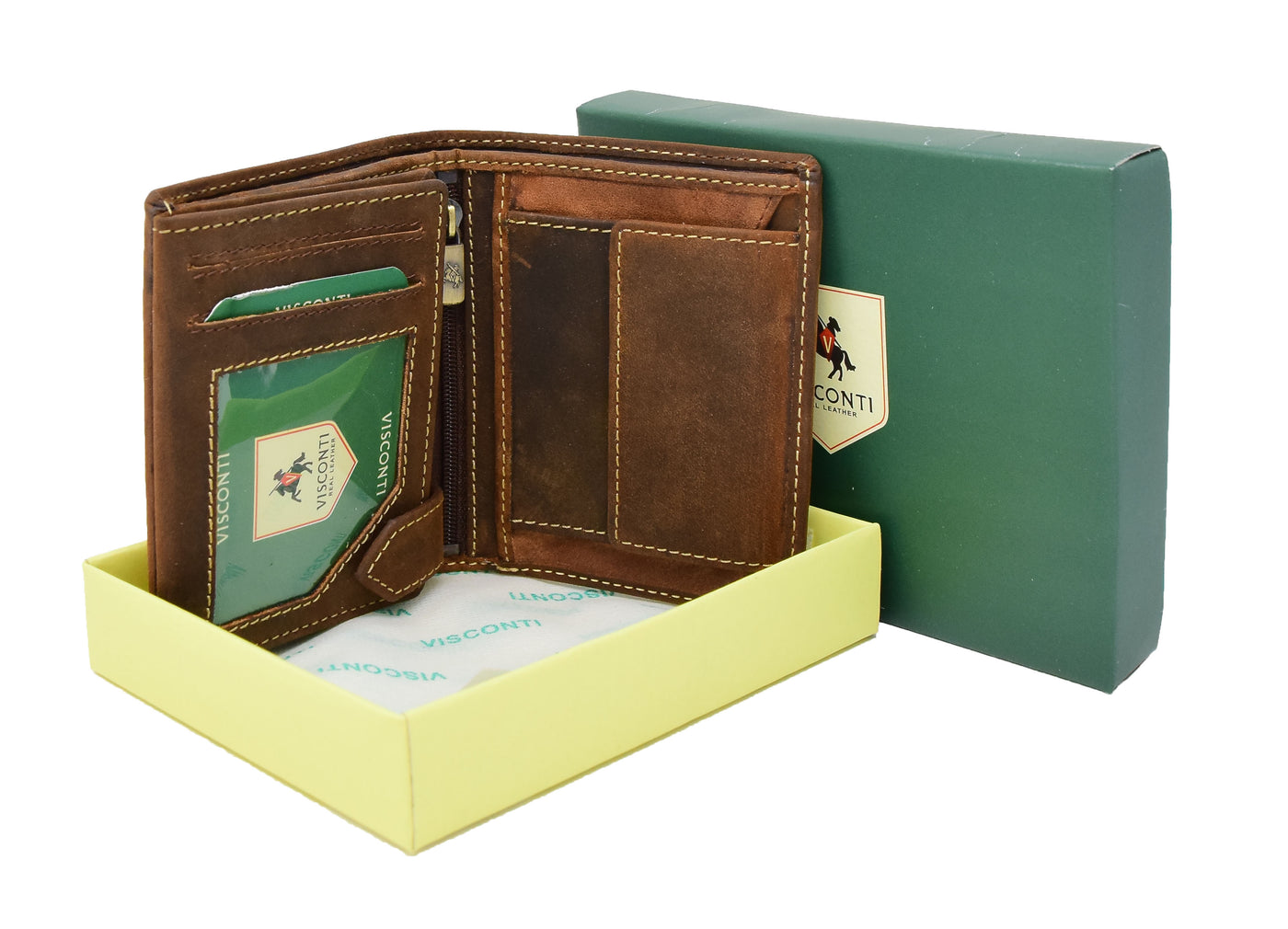 Mens Bifold Vintage Leather Wallet Vienna Tan ( Min Order From 20/Pcs )