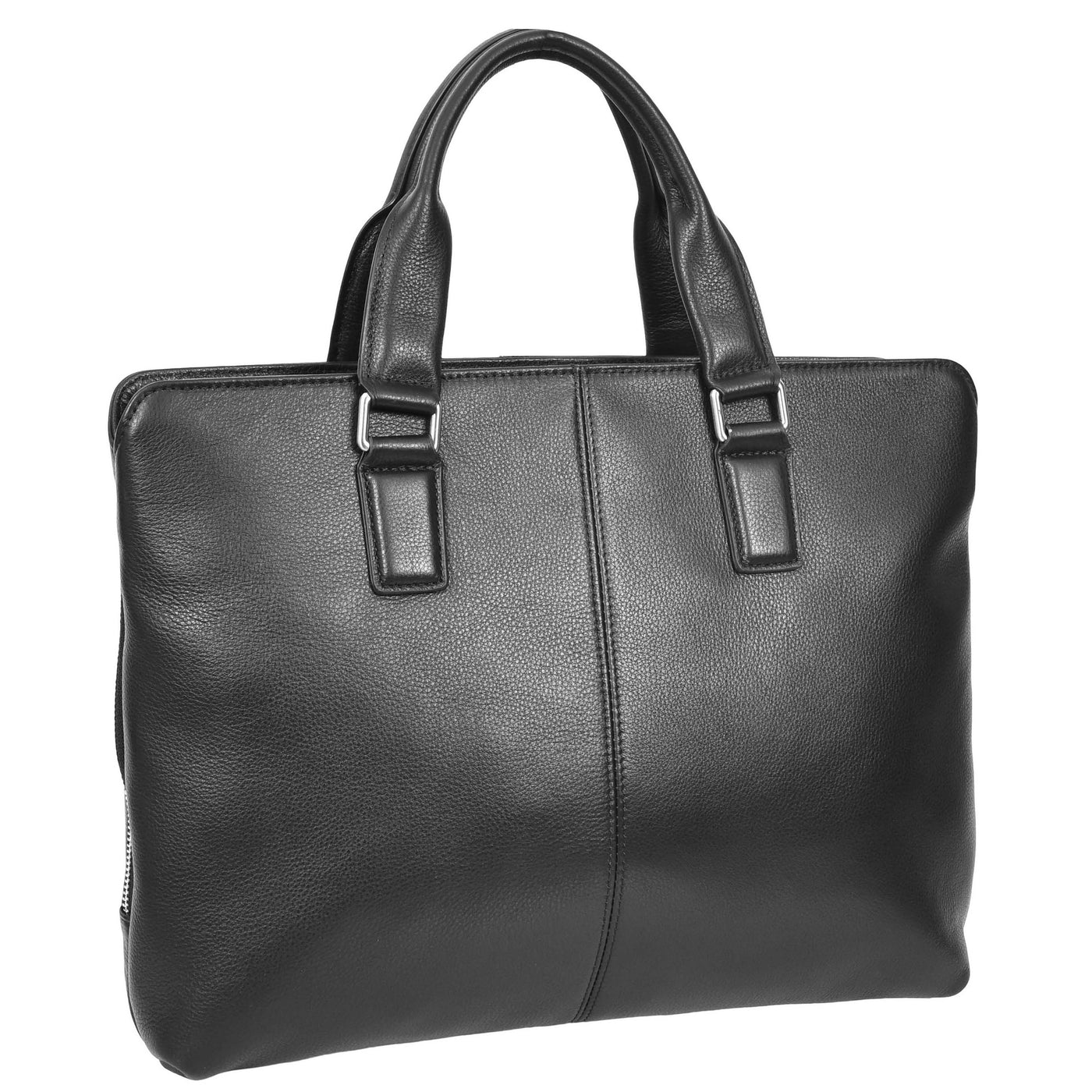 Real Leather Cross Body Briefcase Kingston Black (Min Order From 10/Pcs)