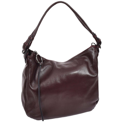 Women's Real Leather Hobo Style Handbag Diana PURPLE ( Min Order From 10/Pcs )