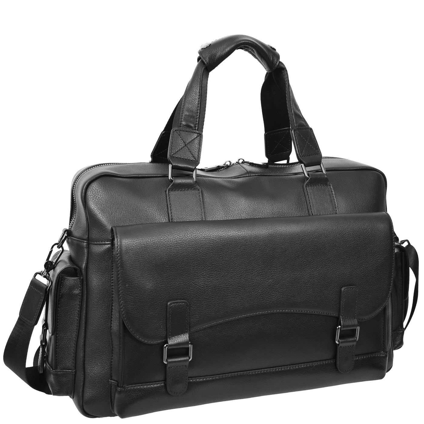 Leather Holdall Mid Size Weekend Bag Kensington Black (Min Order From 10Pcs)