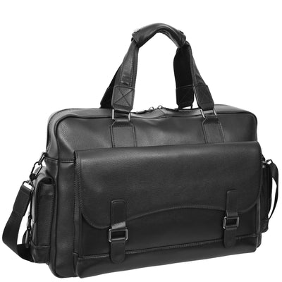 Leather Holdall Mid Size Weekend Bag Kensington Black (Min Order From 10Pcs)