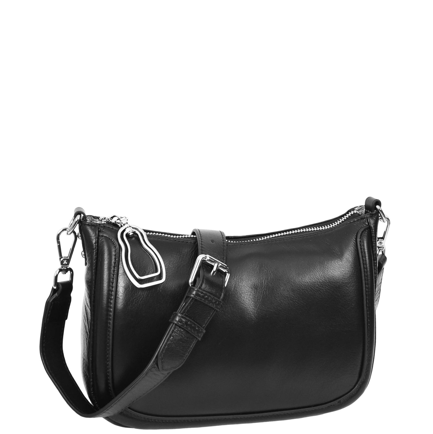 Women's Leather 2-in-1 Cross Body Handbag Aurora Black ( Min Order From 10/Pcs )