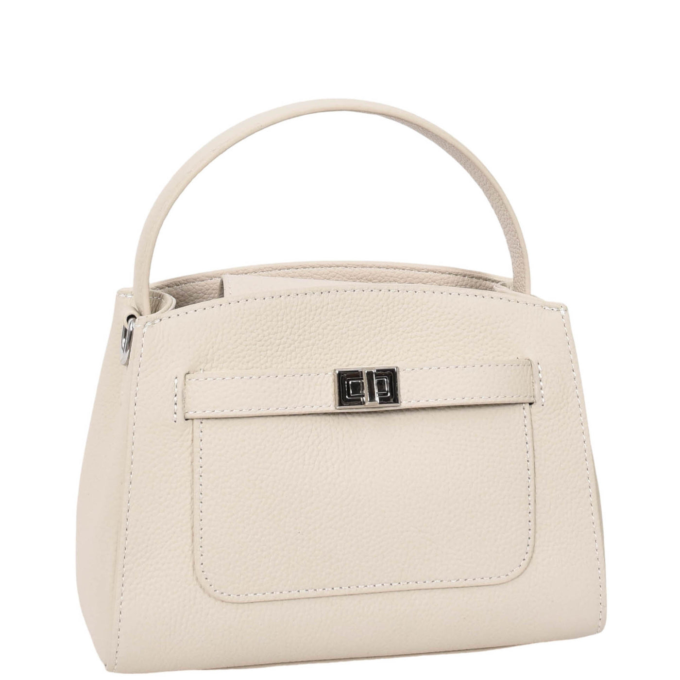 Women's Leather Top Handle Small Bag Lydia Off White    ( Min Order From 10/Pcs )