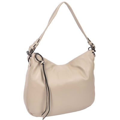 Women's Real Leather Hobo Style Handbag Diana Taupe ( Min Order From 10/Pcs )