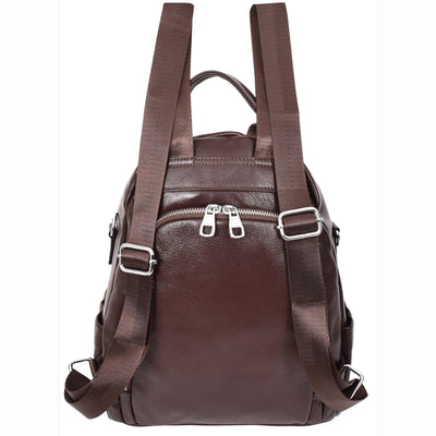Women's Real Leather Casual Backpack Eliza Coffee( Min Order From 10/Pcs )