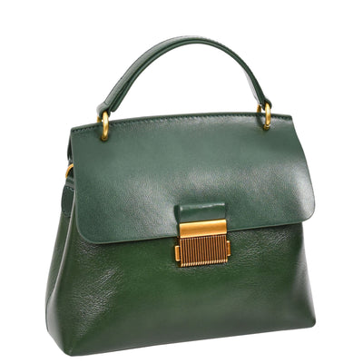 Womens Real Leather Small Handbag Gabriella Green (Min Order From 10Pcs)
