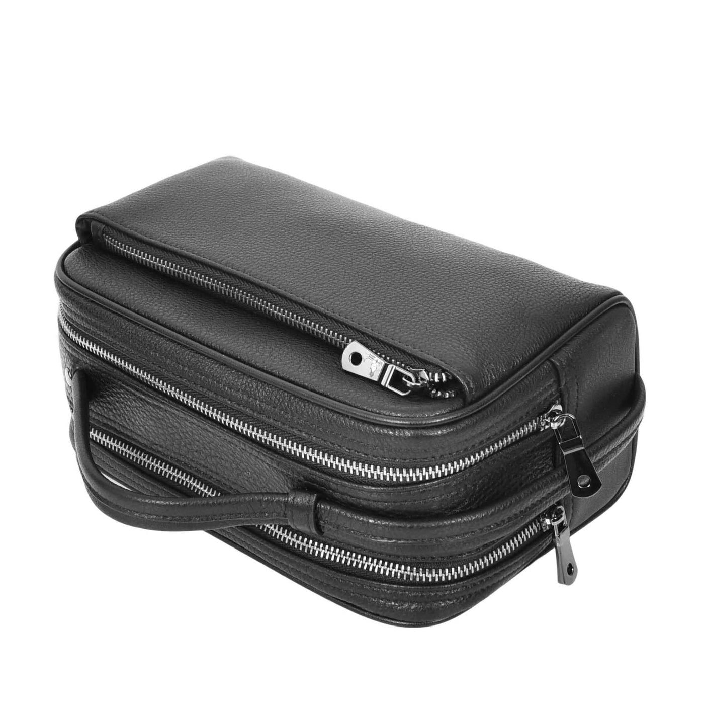 Real Leather Toiletry Wash Bag Alexander Black ( Min Order From 10/Pcs )