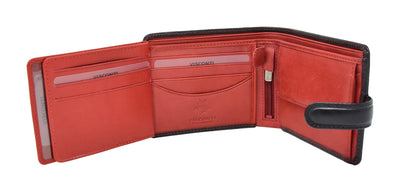 Mens Premium Leather Two Tone Wallet Hobart Black ( Min Order From 20/Pcs }