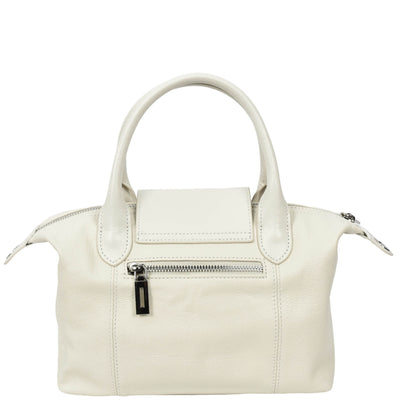 Women's Real Leather Handbag Small Top-Handle Tote Style Quinn White (Min Order From 10Pcs)