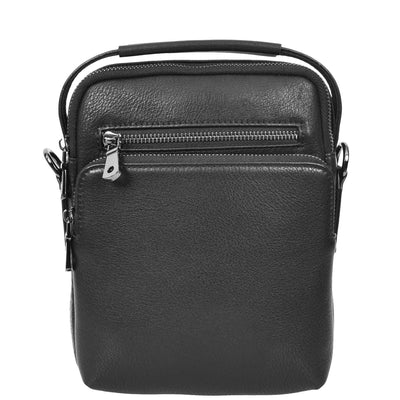 Mens Leather Small Cross Body Bag Lincoln Black ( Min Order From 10/Pce )