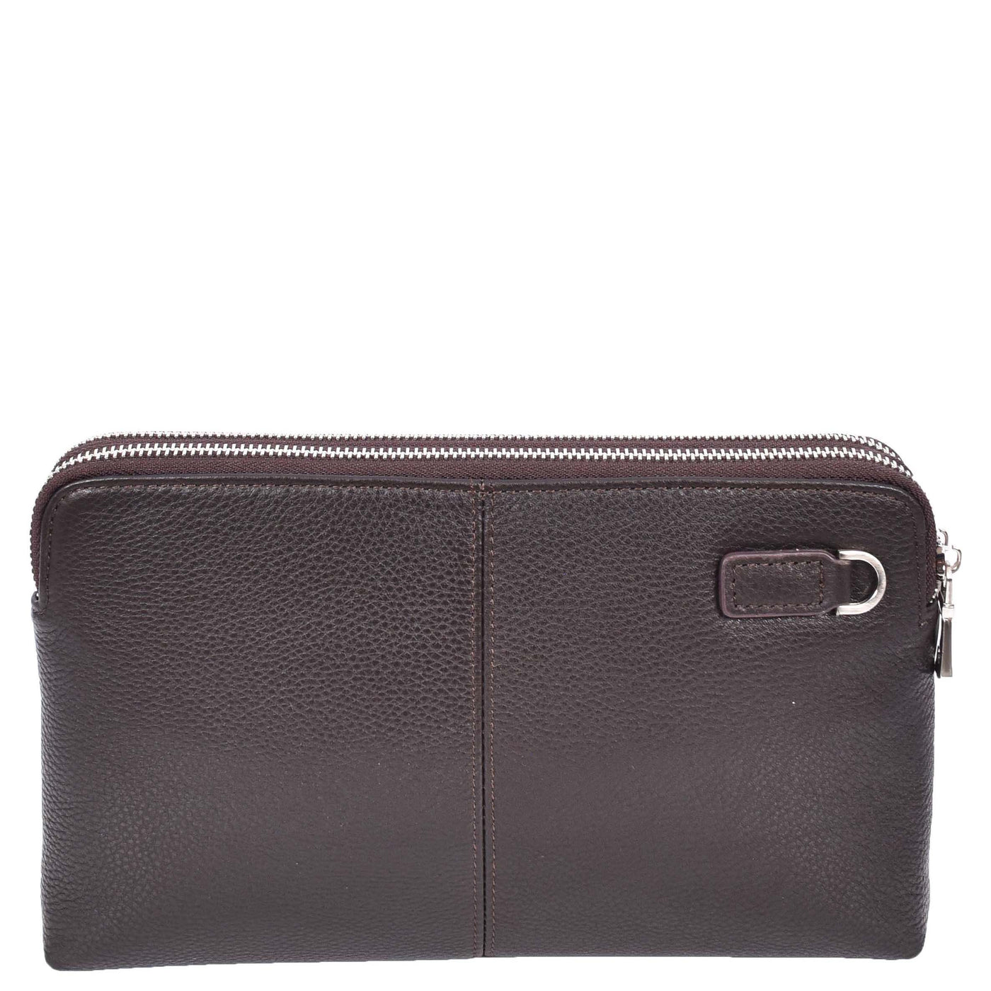 Real Leather Pouch Wrist Bag Stirling Brown ( Min Order From 10/Pcs