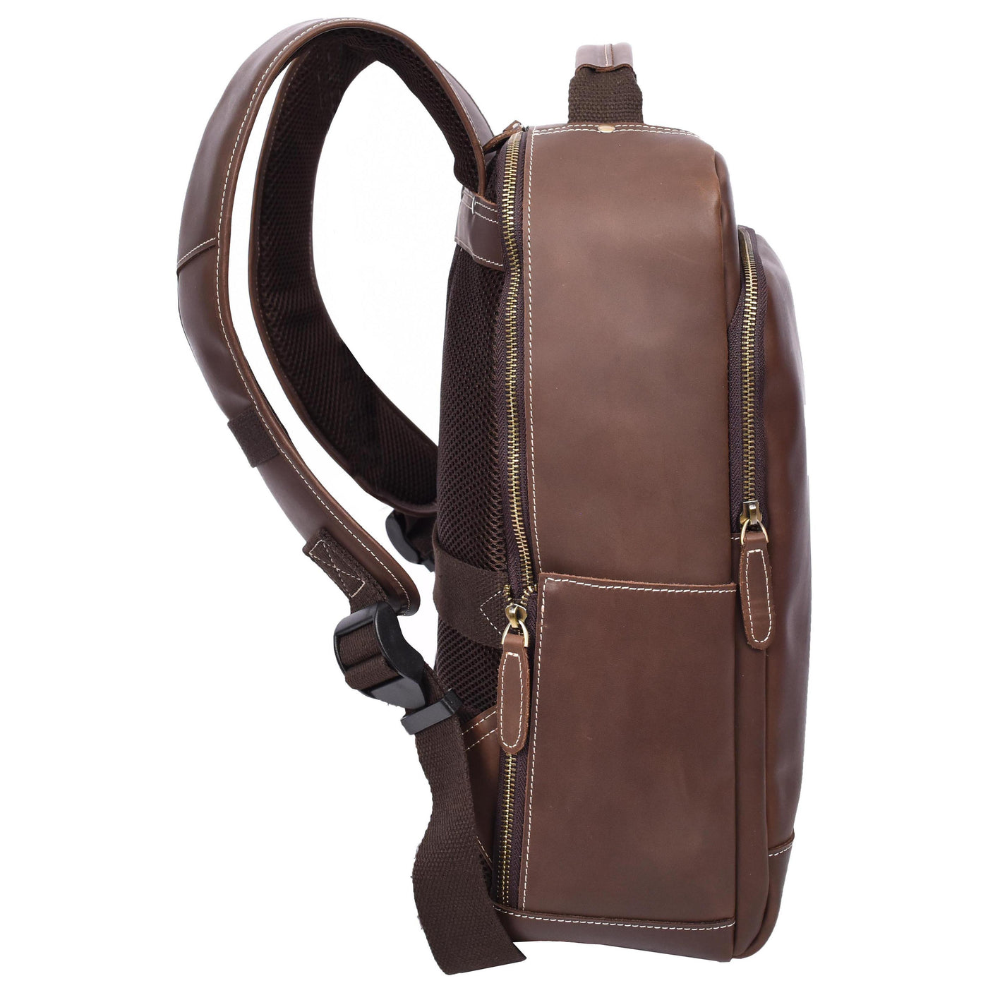 Mens Real Leather Backpack Large Size Laptop Travel Rucksack Cliff BROWN HUNTER ( Min Order From 10/Pcs )