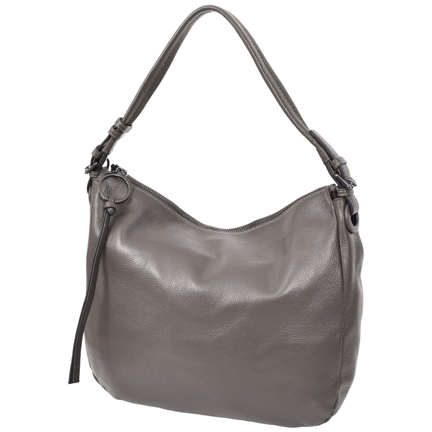 Women's Real Leather Hobo Style Handbag Diana Grey ( Min Order From 10/Pcs )
