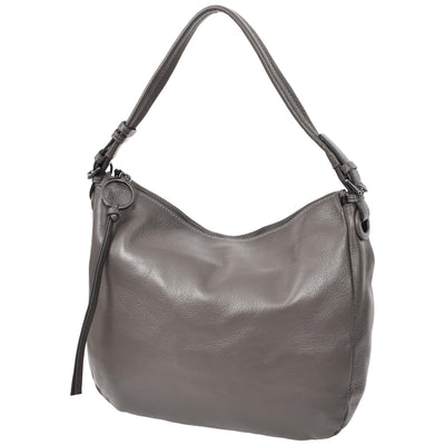 Women's Real Leather Hobo Style Handbag Diana Grey ( Min Order From 10/Pcs )