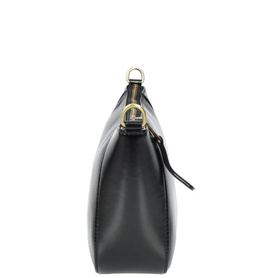 Women's Real Leather Cross Body Bag Small Size Sling Pouch Catherine Black (Min Order From 10Pcs)