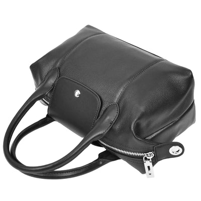 Womens Real Leather Handbag Small Top-Handle Tote Style Quinn Black (Min Order From 10Pcs)