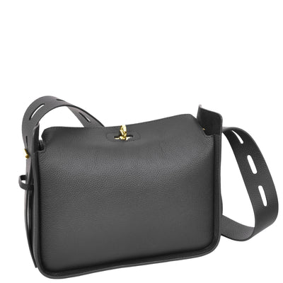 Women's Real Leather Classic Shoulder Bag Penelope Black ( Min Order From 10/Pcs )