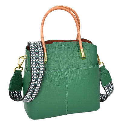 Women's Leather Top Handle Bag Ella Green (Min Order From 10Pcs)