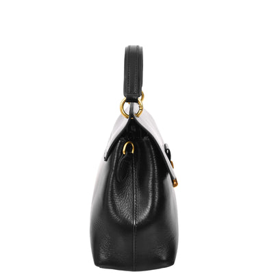 Womens Real Leather Small Handbag Gabriella Black (Min Order From 10Pcs)
