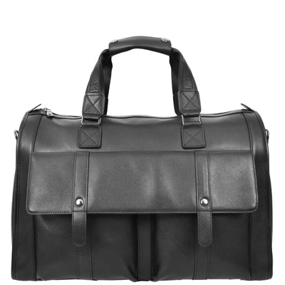 Leather Holdall Large Size Weekend Bag Wellington Black (Min Order From 10Pcs)