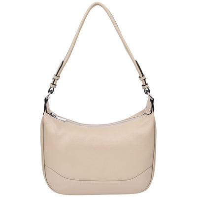 Women's Leather Hobo Style Shoulder Bag Daphne Taupe ( Min Order From 10/Pcs )