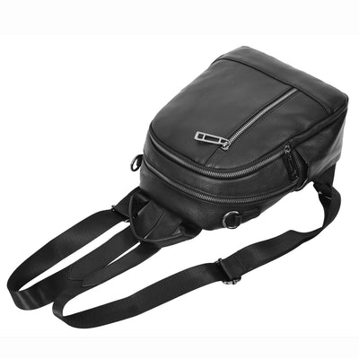 Women's Real Leather Casual Backpack Victoria Black ( Min Order From 10/Pcs )