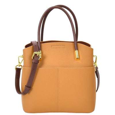 Women's Leather Top Handle Bag Ella Tan (Min Order From 10Pcs)