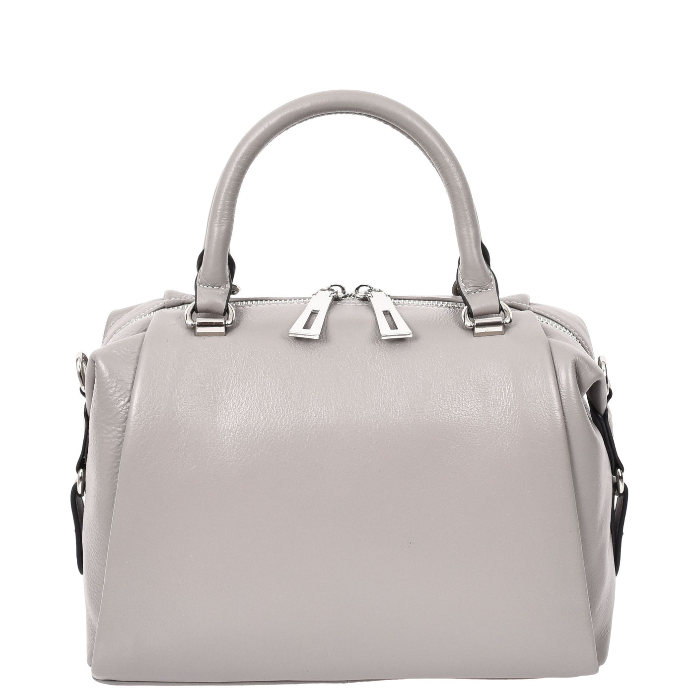 Women's Leather Small Barrel Shape Handbag Luna Gray ( Min Order From 10/Pcs )