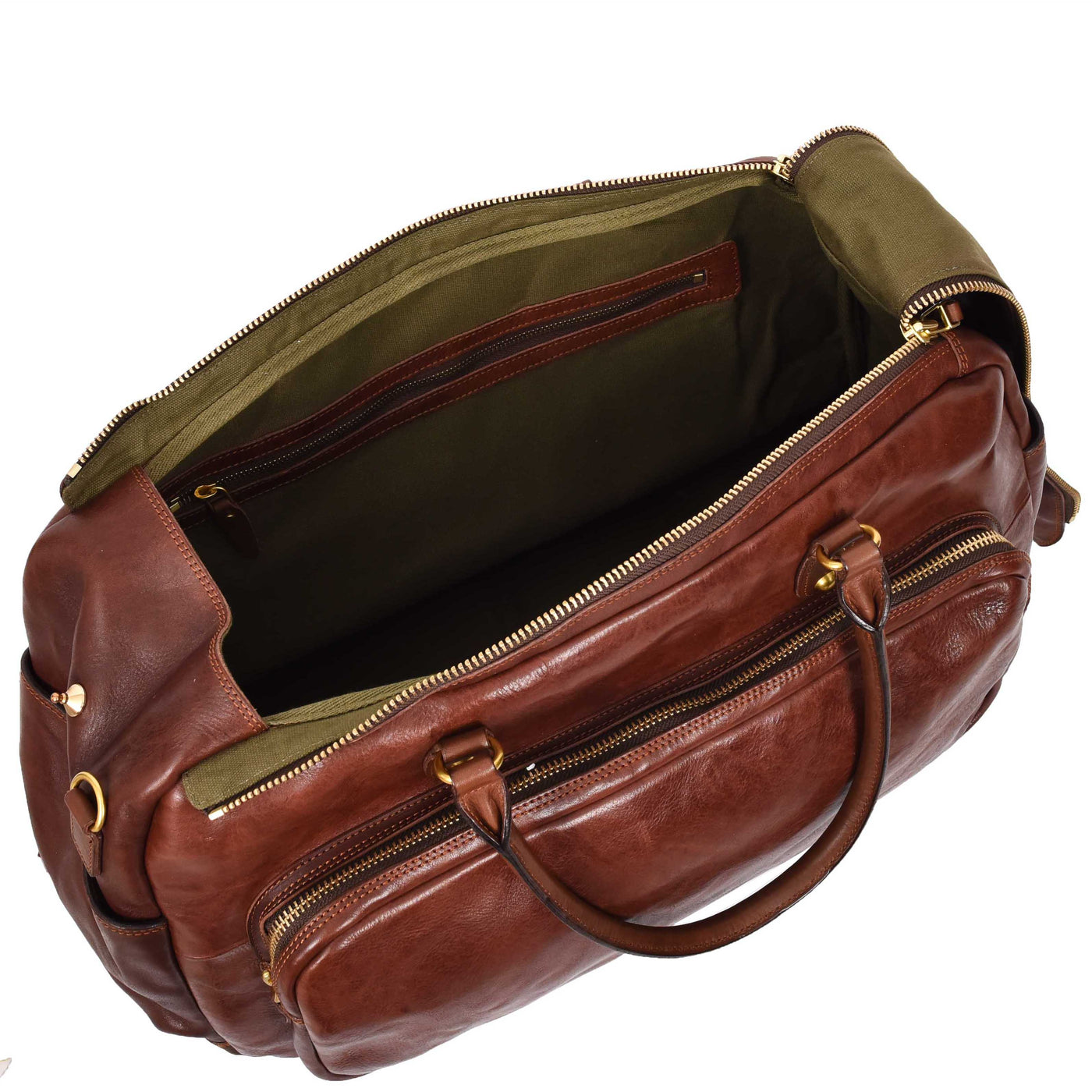 Genuine Leather Large Size Holdall Travel Duffle Bag  TALBOT Brown (Min Order From 10Pcs)